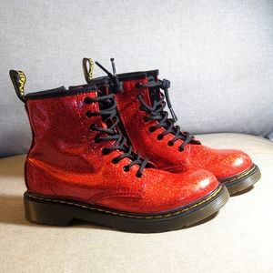 Girls red glitter Dr. Marten boot size 3